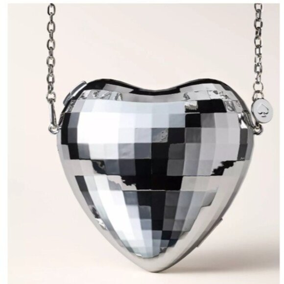 Disco Heart -Shape Crossbody/Shoulder Bag - kate spade new york x Target, Silver - Picture 1 of 11